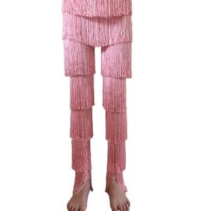 Norma Kamali Pink Fringe TWEEN Pants